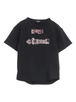 CHANEL Pre-Owned: Чёрная футболка 