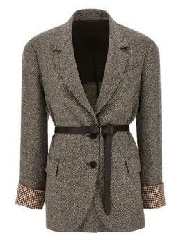 Brunello Cucinelli: Коричневый жакет 