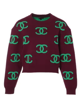 CHANEL Pre-Owned: Фиолетовый свитер 