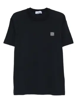 Stone Island: Чёрная футболка  Compass