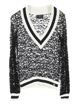 CHANEL Pre-Owned: Свитер с v-образным вырезом 