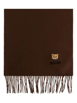 Moschino: Коричневый шарф  Teddy