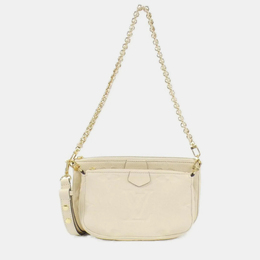 Louis Vuitton: Бежевая сумка  Pochette