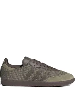 adidas: Зелёные кроссовки  Samba