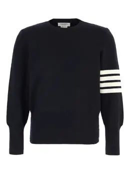 Thom Browne: Синий свитер  4-Bar
