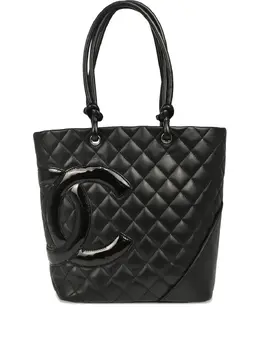 CHANEL Pre-Owned: Чёрная сумка-шоппер 