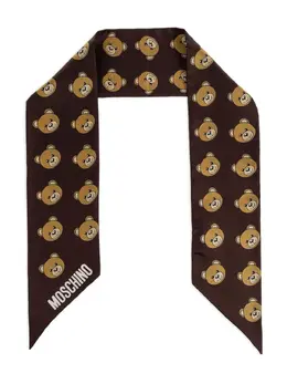 Moschino: Шарф  Teddy с принтом