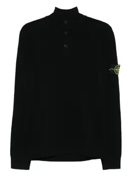 Stone Island: Чёрный свитер  Compass