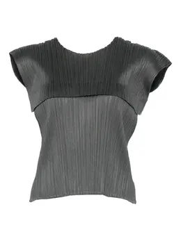 Pleats Please Issey Miyake: Зелёный топ 