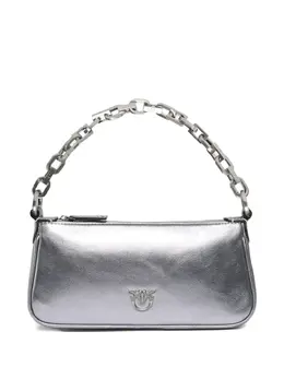 PINKO: Серебристая сумка  Chain