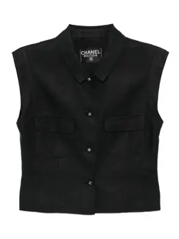 CHANEL Pre-Owned: Чёрный жилет 