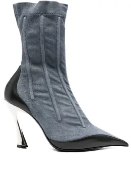 Mugler: Голубые ботинки 