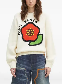 Kenzo: Свитер с цветочным принтом 