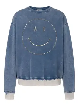 Moschino: Голубой свитшот  Smiley