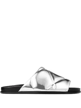 Jimmy Choo: Серебристые сандалии 