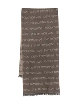 Emporio Armani: Коричневый шарф 