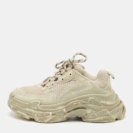 Balenciaga: Бежевые кроссовки  Triple S