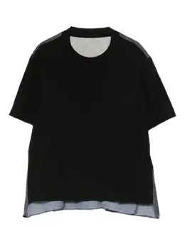 sacai: Чёрная футболка 
