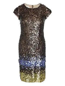 Oscar de la Renta: Платье с коротким рукавом 