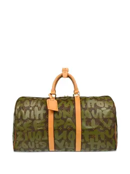 Louis Vuitton Pre-Owned: Зелёная спортивная сумка 