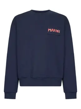 Marni: Синий свитер 