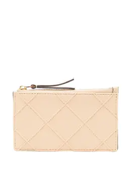 Tory Burch: Бежевый кошелёк  Fleming