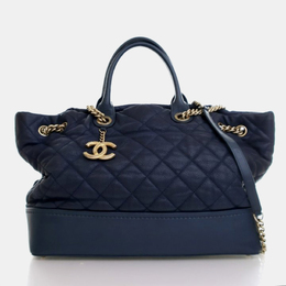 Chanel: Голубая сумка-шоппер 