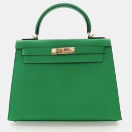Hermes: Зелёная сумка  Kelly 28
