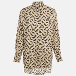 Burberry: Бежевая рубашка  Monogram