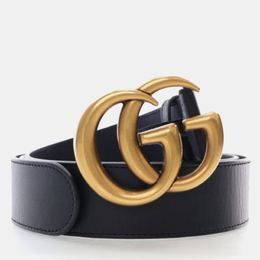 Gucci: Чёрная поясная сумка  Marmont