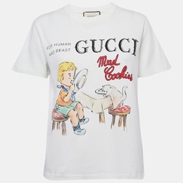 Gucci: Белая футболка  Mad Cookies