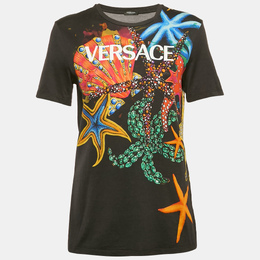 Versace: Чёрная футболка 