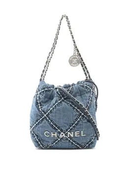 CHANEL Pre-Owned: Голубая сумка 