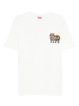 Kenzo: Белая футболка  Tiger