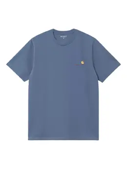 Carhartt WIP: Голубая футболка 