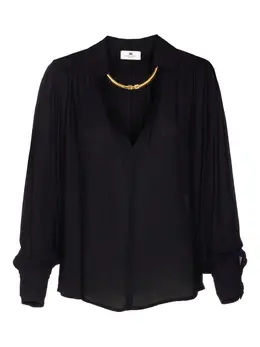 Elisabetta Franchi: Блуза с v-образным вырезом 