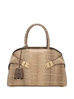 Ferragamo: Бежевая сумка-шоппер 