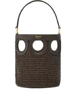 Ferragamo: Коричневая сумка  Gancini