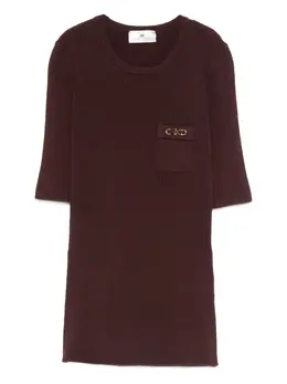 Elisabetta Franchi: Коричневая футболка 