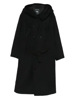 Y-3: Пальто с капюшоном 