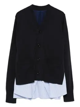 sacai: Синий кардиган 