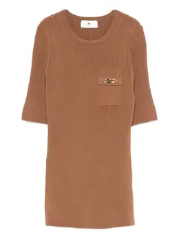 Elisabetta Franchi: Коричневая футболка 