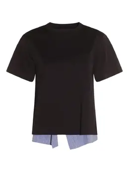 sacai: Чёрная футболка 