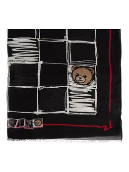 Moschino: Шарф  Teddy с принтом