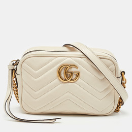 Gucci: Белая сумка  GG Marmont