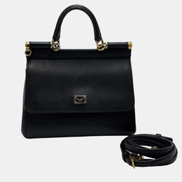 Dolce & Gabbana: Чёрная сумка на руку  Sicily Small