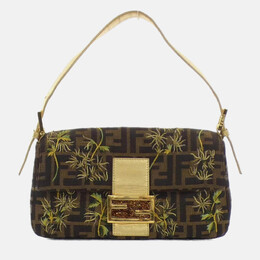 Fendi: Коричневая сумка  Baguette