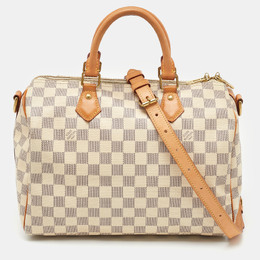 Louis Vuitton: Белая сумка  Speedy