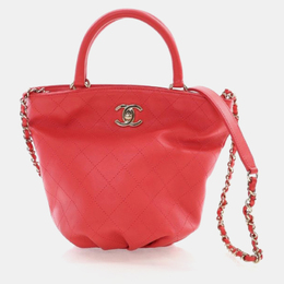 Chanel: Красная сумка-шоппер 
