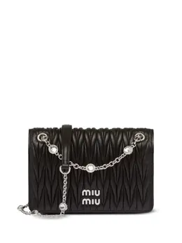 Miu Miu: Чёрная сумка через плечо 